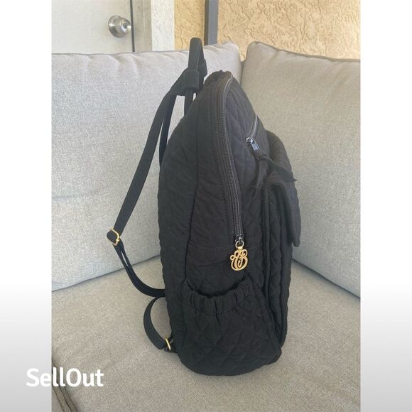 Vera Bradley Women's Quilted Black Backpack Medium Adjustable Straps - Picture 6 of 6